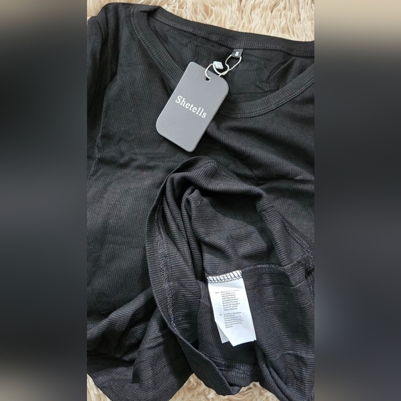 Women's Long Sleeve Crew Neck Ribbed Knit Top #1100 - Picture 7 of 7